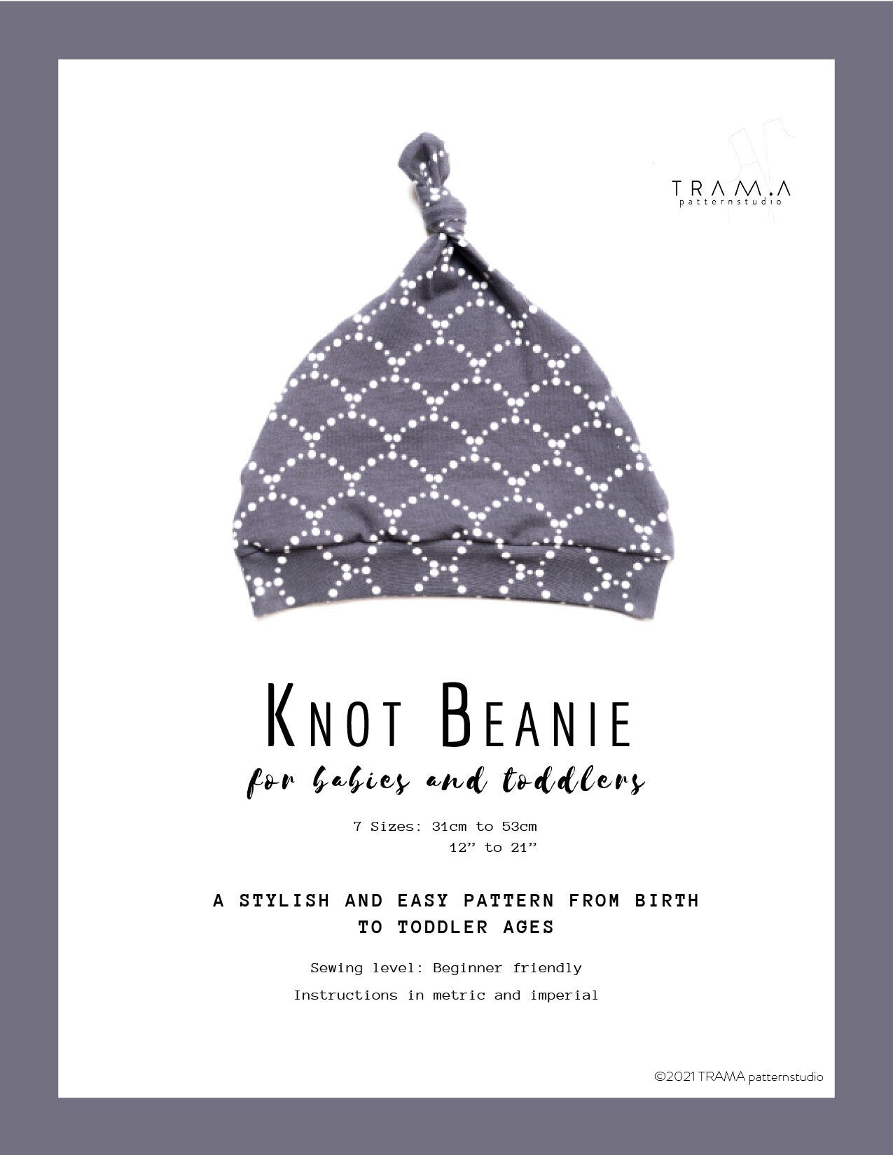 KNOT baby hat - sewing pattern