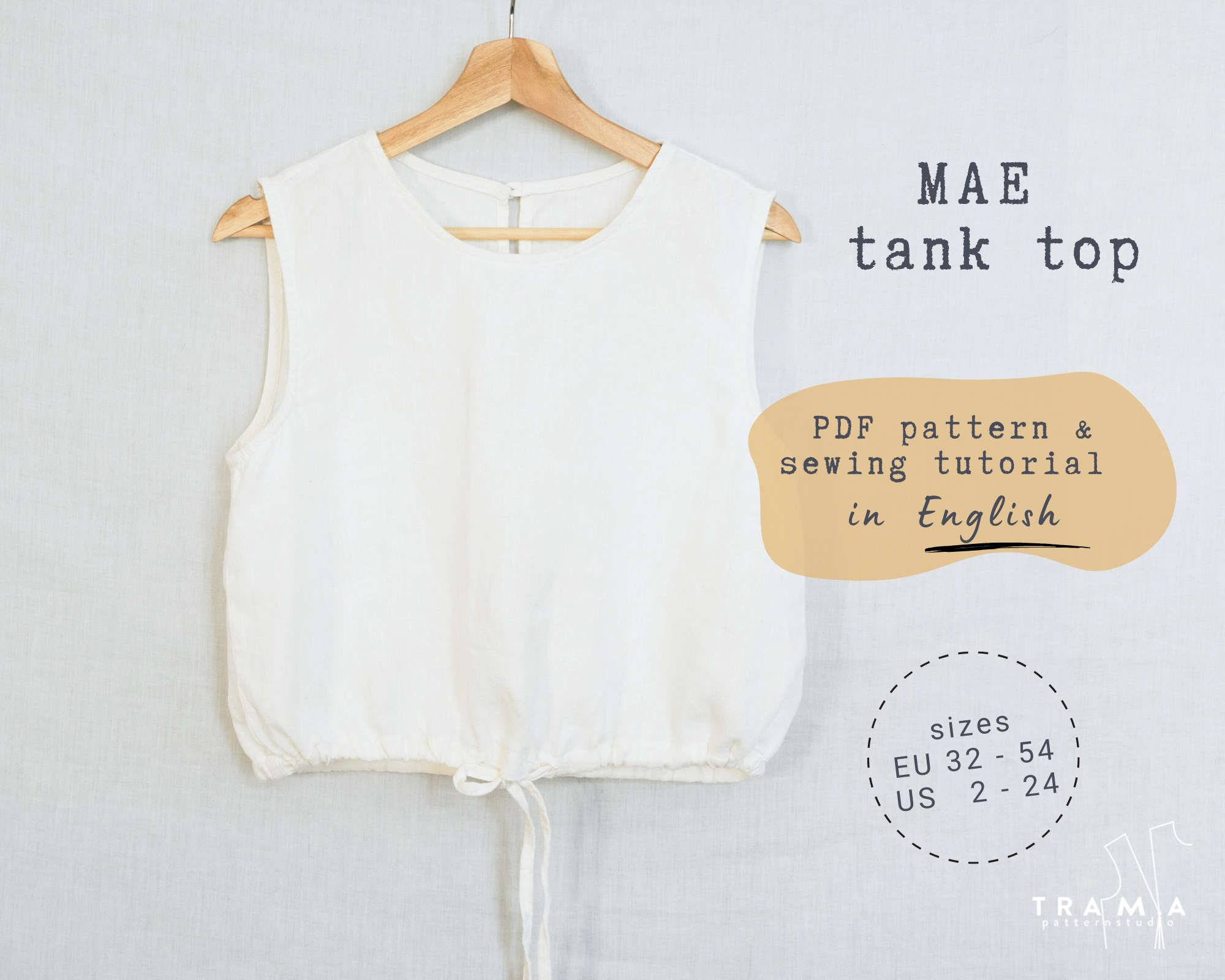 MAE tank top - sewing pattern – TRAMApatternstudio