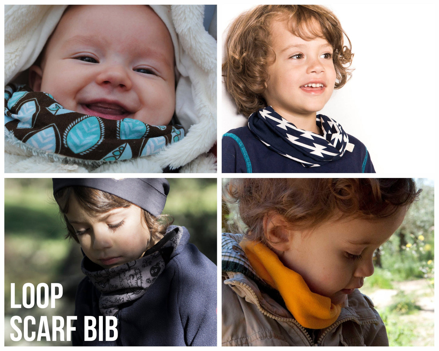 LOOP & BANDANA baby scarf bibs - sewing pattern