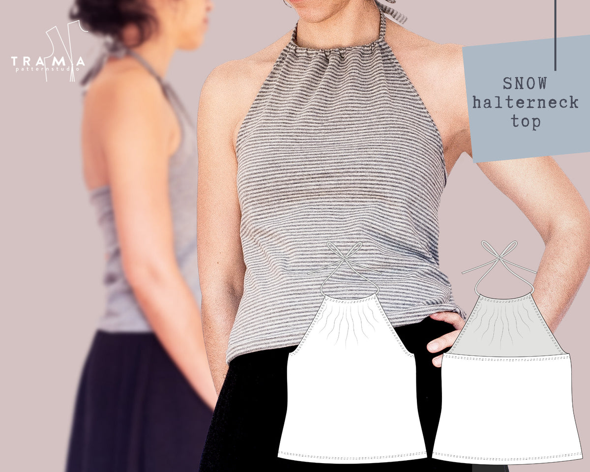 Latter Top Pattern Halter Crop Top Sewing Pattern